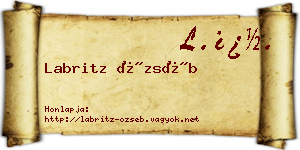 Labritz Özséb névjegykártya